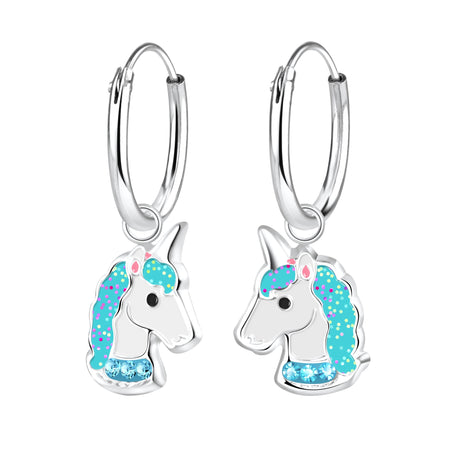Children's Sterling Silver 'Pink Unicorn' Stud Earrings