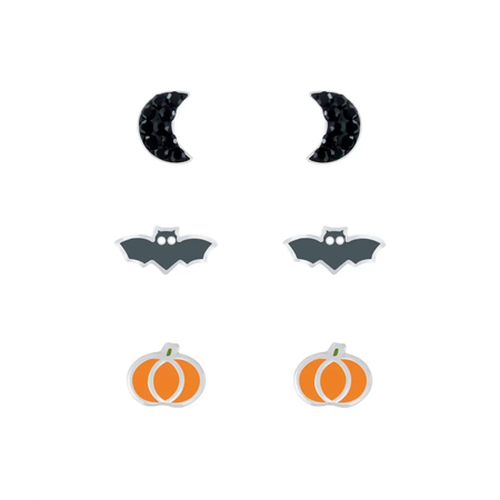 Children's Sterling Silver Halloween Vampire Stud Earrings