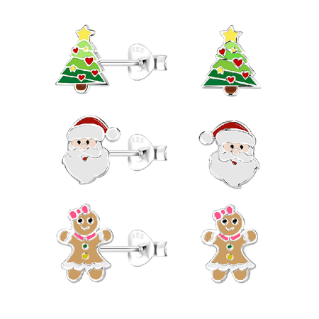 Adult's Christmas 'Spiral Christmas Tree' Drop Earrings