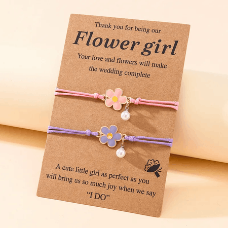 Flower Girl Purple Fairy Dream Silver Plated Charm Bracelet