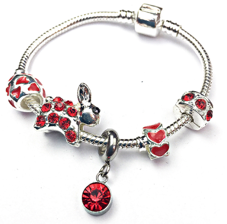 Children's 'Love My Dog' Silver Plated Charm Bead Bracelet