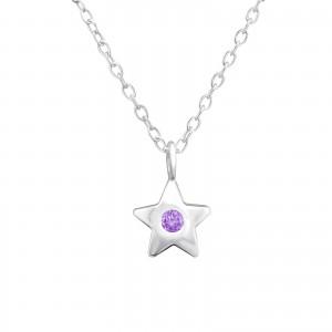 Children's Sterling Silver 'June Birthstone' Star Necklace