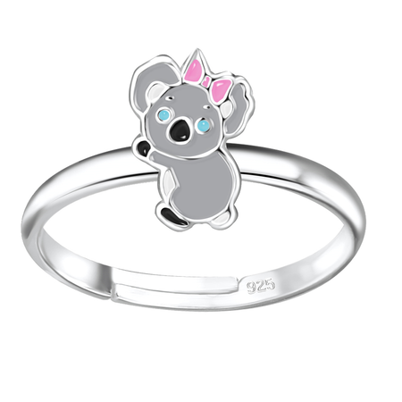 Children's Sterling Silver Adjustable Llama Ring
