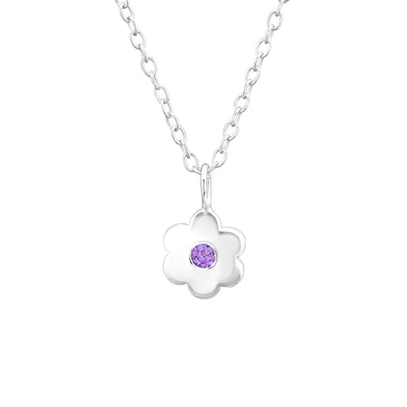 Children's Sterling Silver 'Pretty Purple Butterfly' Pendant Necklace