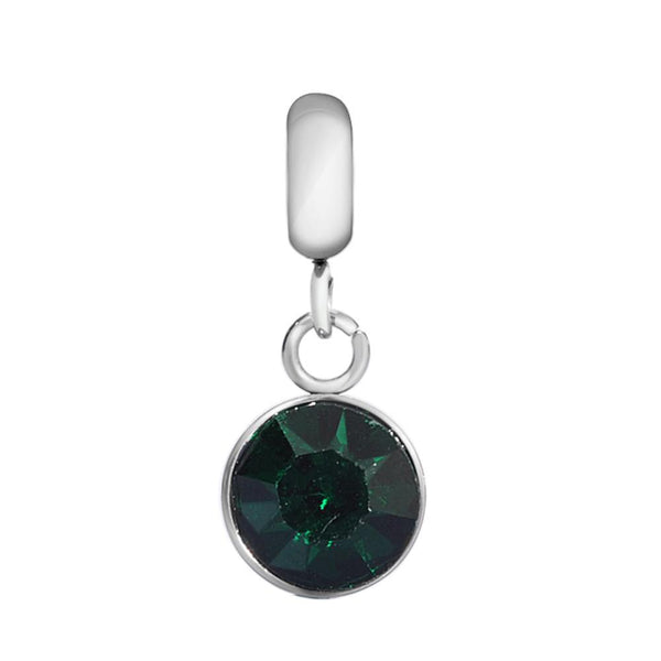 Children's 'May Birthstone' Emerald Coloured Crystal Drop Charm