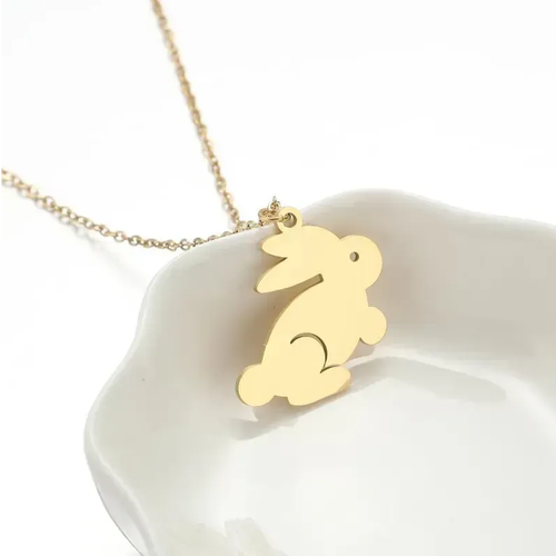 Children's Gold colored Bunny Rabbit Pendant Necklace