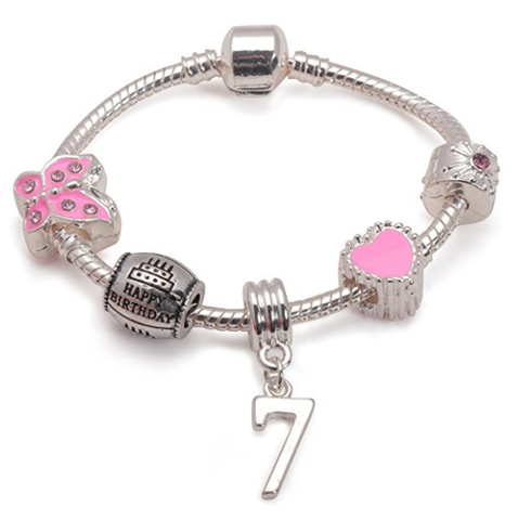 Unicorn Bracelet Gift For 7 Year Old Girls Birthday, Silver Plated 7th  Jewelry