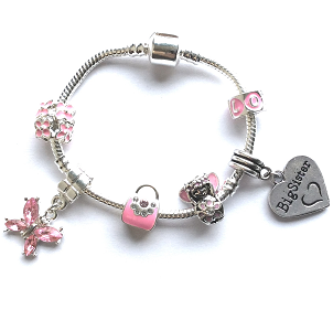 Big Sister Pink Fairy Dream Silver Plated Charm Bracelet Gift