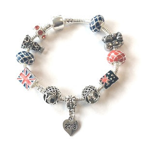 Mother Of The Bride 'Purple Haze' Silver Plated Charm Bead Bracelet