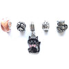 Set of 5 Silver Plated Halloween Themed Charms and Beads