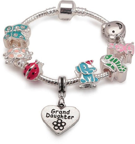 Granddaughter Purple Fairy Dream Silver Plated Charm Bracelet
