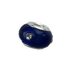 Glass 'Oriental' Bead With Silver Plated Core