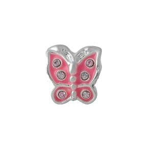 Silver Plated Aqua Enamel Butterfly Charm