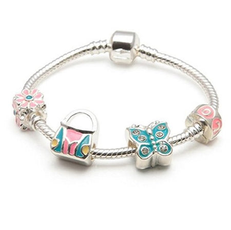 Pretty In Pink Pink Leather Charm Bracelet For Girls