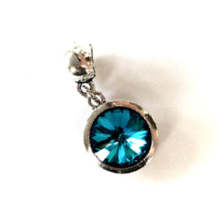 May Birthstone Emerald Colored Crystal Drop Charm