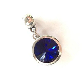 September Birthstone Sapphire Colored Crystal Drop Charm