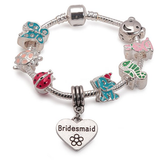 Children's Bridesmaid 'Animal Magic' Silver Plated Charm Bead Bracelet
