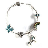 Children's Niece 'Magical Unicorn' Silver Plated Charm Bead Bracelet