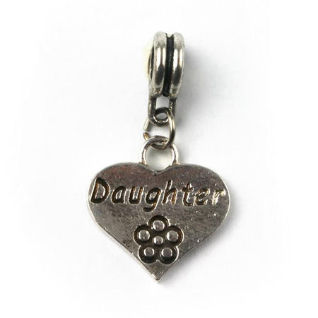 Silver Plated Daughter Round Charm