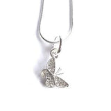 'Diamante Butterfly' Silver Plated Necklace