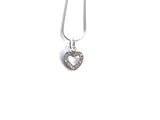 Diamante necklace with heart pendent close up