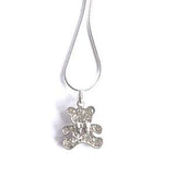 Diamante necklace with teddy pendent close up