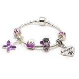 Goddaughter Purple Fairy Dream Silver Plated Charm Bracelet