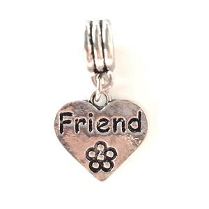 Silver Plated Granddaughter Heart Drop Charm