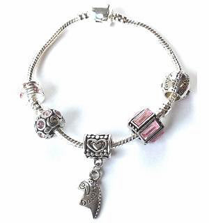 Daughter Heart Purple Fairy Dream Silver Plated Charm Bracelet