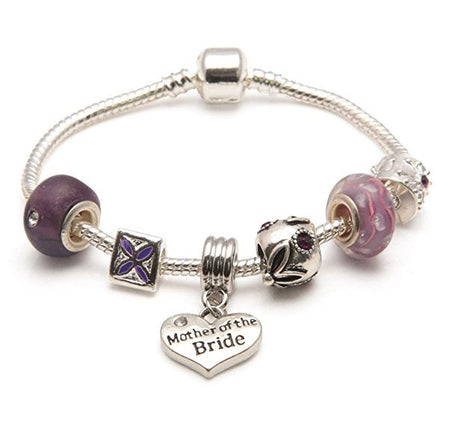 Bridesmaid Purple Fairy Dream Silver Plated Charm Bracelet
