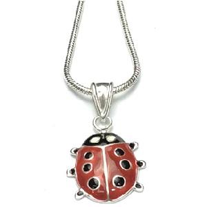 Children's Sterling Silver Ladybird on Silver Plated Necklace