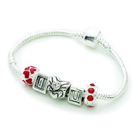 Teenager's/Tween's 'Bling-A-Ling' Silver Plated Charm Bead Bracelet