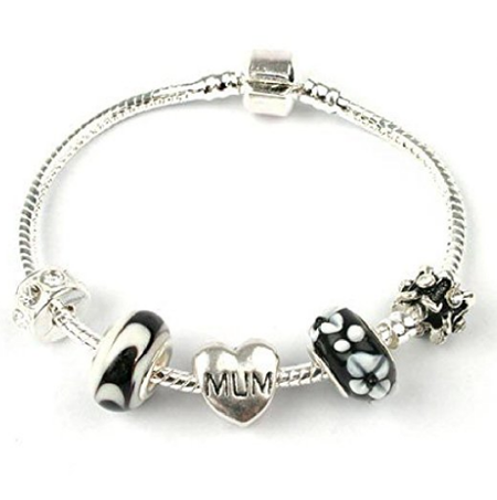 New Baby 'It's A Girl' Silver Plated Charm Bead Bracelet