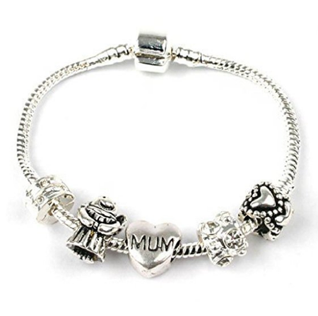 Nan 'Vanilla Kisses' Silver Plated Charm Bead Bracelet