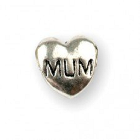Silver Plated Sisters Heart Cube Charm