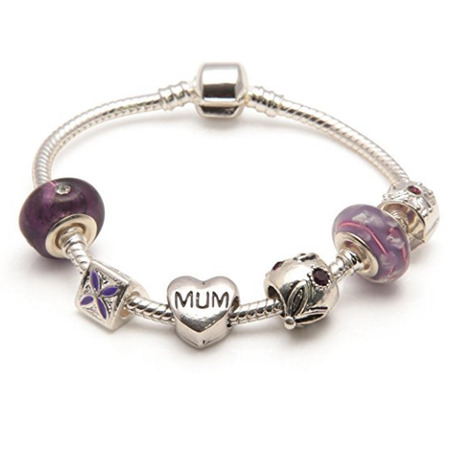 Mum 'Loves Dream' Silver Plated Charm Bead Bracelet
