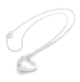 925 Sterling Silver Plated Open Heart 'Love Note' Cubic Zirconia Pendant Necklace