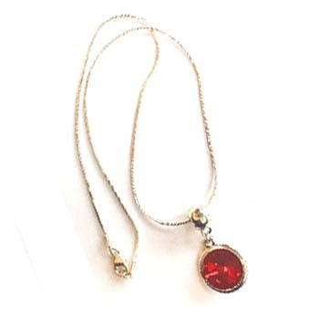Silver Plated 'October Birthstone' Rose Colored Crystal Pendant Necklace