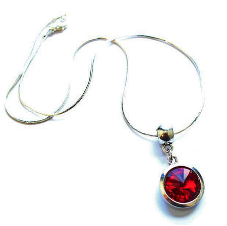 Silver Plated 'September Birthstone' Sapphire Colored Crystal Pendant Necklace