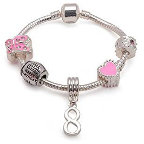 kid bracelet for 8 year old girls. A gift for 8 year old girl. Pink Bracelet
