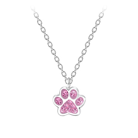 Children's Sterling Silver Pink Heart Pendant Necklace