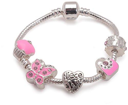 Italian Charm Bracelet Link AUNT Pink Heart 9mm Stainless Steel Zoppini |  eBay
