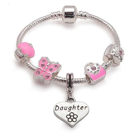 Children's Granddaughter 'Half Heart Love Always' Silver Plated Charm Bracelet