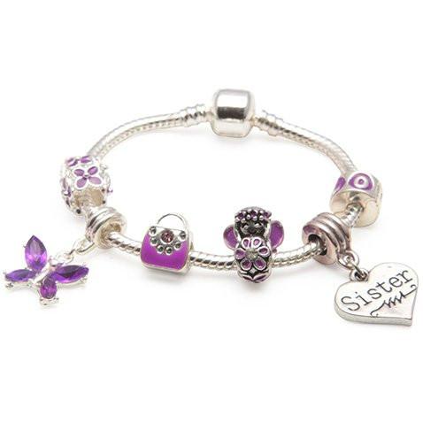Sister Purple Fairy Dream Silver Plated Charm Bracelet