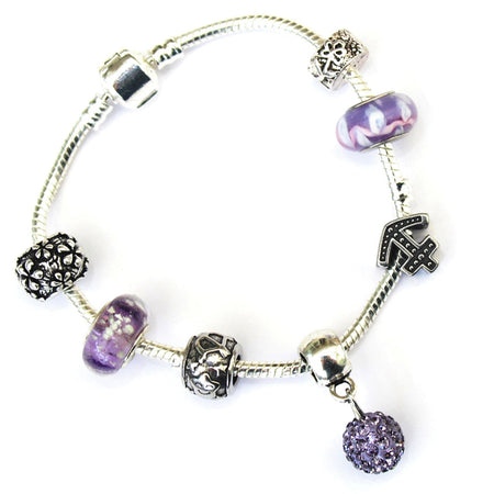 Adult's Libra 'The Scales' Zodiac Sign Silver Plated Charm Bracelet (Sept 23-Oct 22)