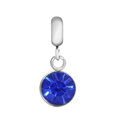 Children's 'September Birthstone' Sapphire Coloured Crystal Drop Charm