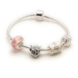 Top view of Pink Parfait charm bracelet for teacher