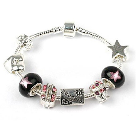 Teenager's Daughter 'Blue Babe' Silver Plated Charm Bead Bracelet