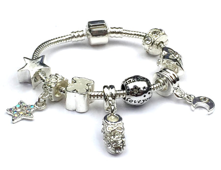 Girl's Christening/Baptism Keepsake 'Little Angel' Silver Plated Charm Bracelet